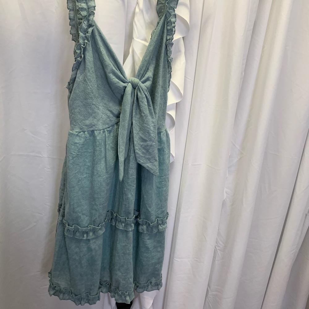Tie front ruffled dress